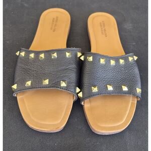 Sophia Milano Women's Black Studded Slide Sandals Size 10